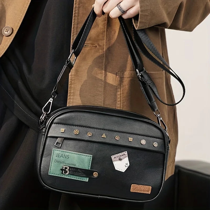 Classic PU Leather Men's Crossbody Messenger Bag
