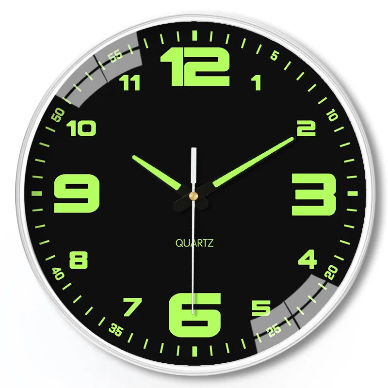 Glow-in-the-Dark Silent Wall Clock for Home Decor