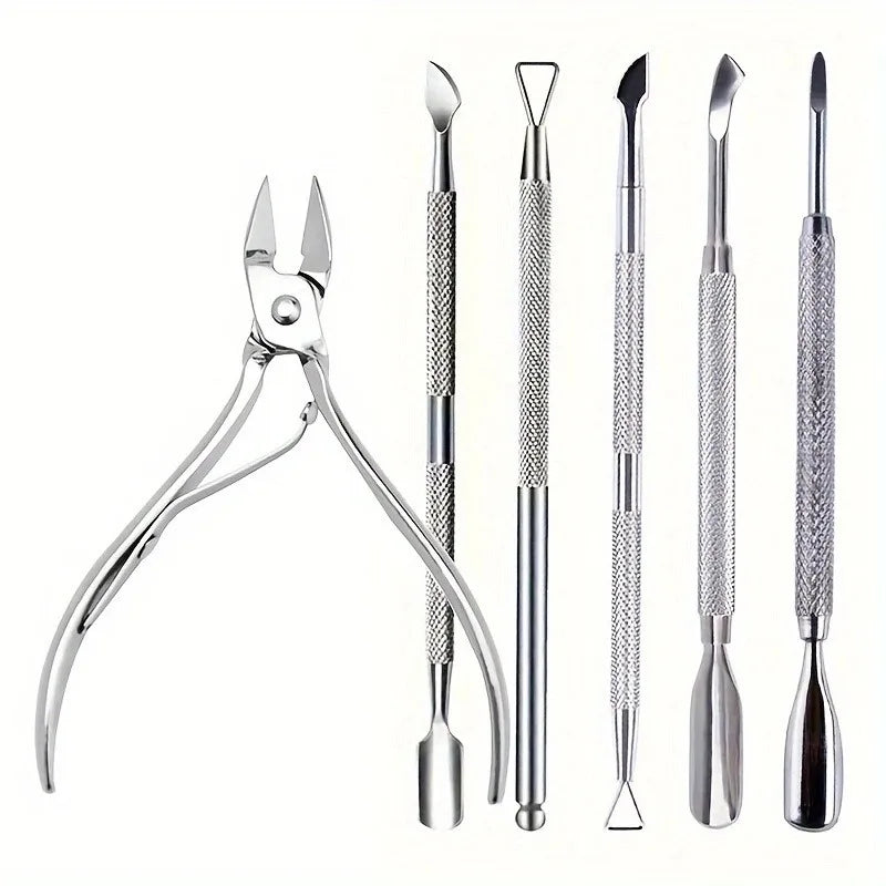 Stainless Steel Cuticle Nipper & Pusher Set for Precision Nail Care