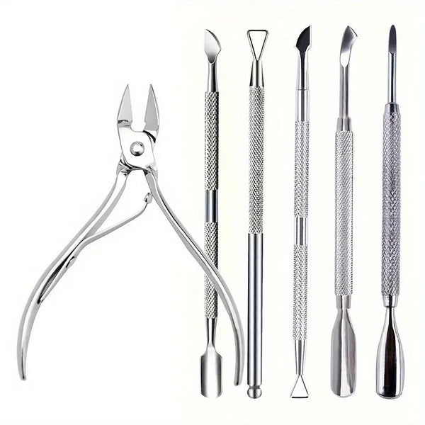 Stainless Steel Cuticle Nipper & Pusher Set for Precision Nail Care