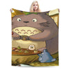 Cozy Grey Totoro-Inspired Fleece Throw Blanket