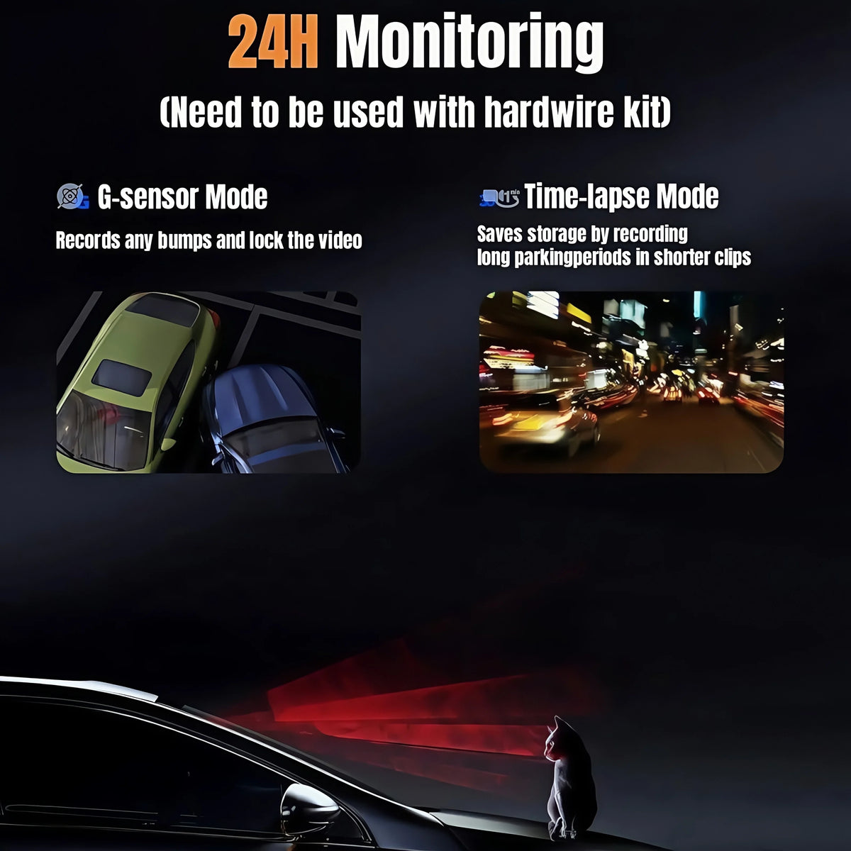 10-Inch Touchscreen Mirror Dash Cam with Front and Rear Cameras