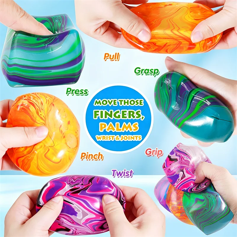 Squishy Stress Relief Cube with Soothing Swirl Design