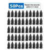 A set of 50 repair tire wounds nails, small black metal pins used for tire repairs.