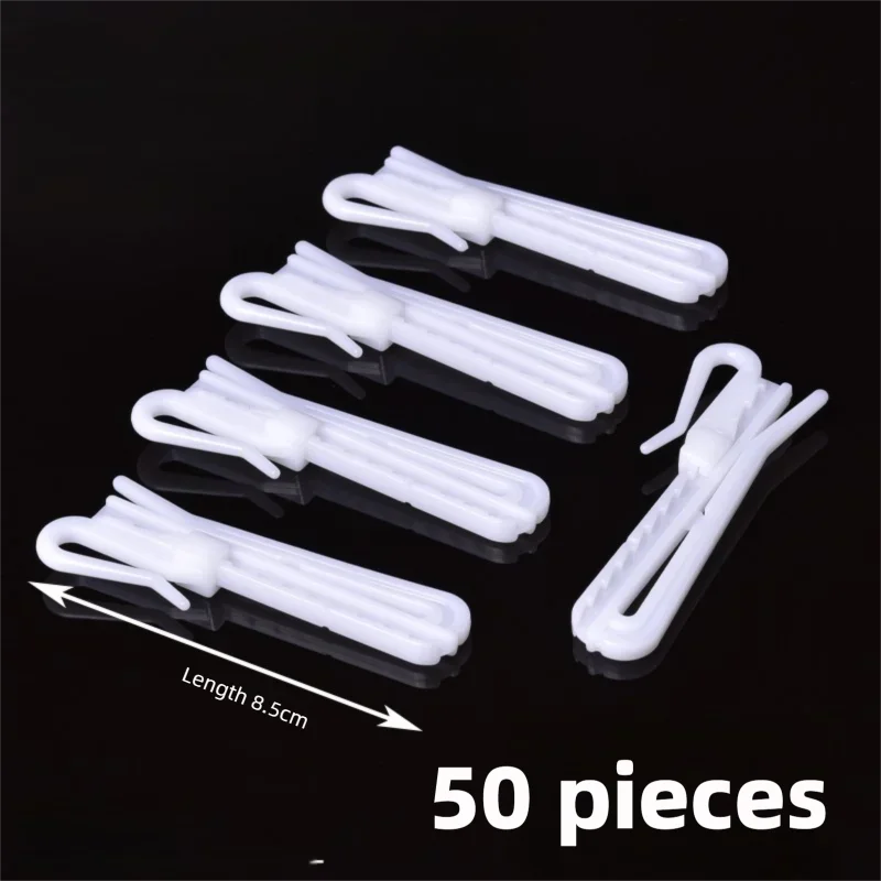 Adjustable Curtain Hanging Hooks - Set of 50