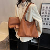 Soft PU Leather 2-in-1 Tote Bag with Detachable Mini Purse