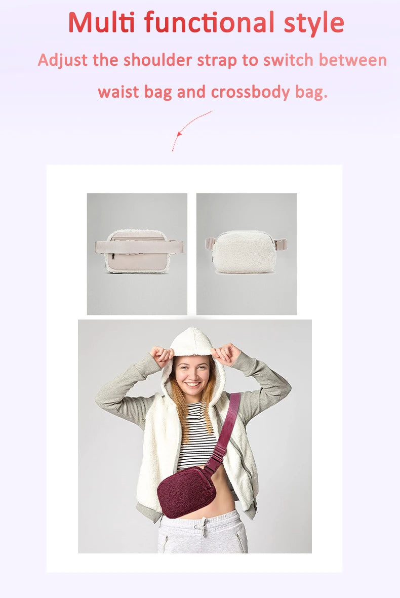 Cozy Fleece Crossbody Belt Bag