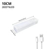 A white rechargeable motion sensor LED night light with a magnetic mount, shown in a profile view.
