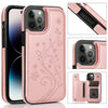 Butterfly Embossed Leather Wallet Case with Magnetic Flip Closure