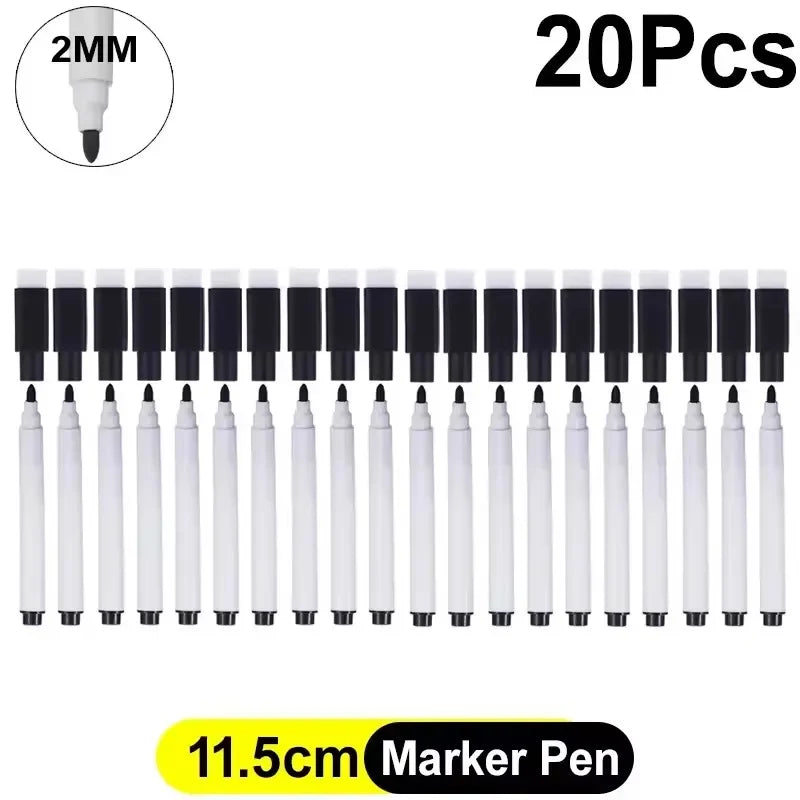 Dry Erase Markers with Built-in Eraser Cap