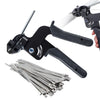 304 Stainless Steel Cable Tie Gun with 100 Metal Zip Ties