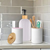 Apothecary Style Bathroom Organizer Set with Soap Dispenser and Toothbrush Holder