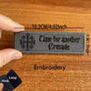 A dark gray embroidered tactical patch featuring the text Time for another Crusade on a wooden surface.