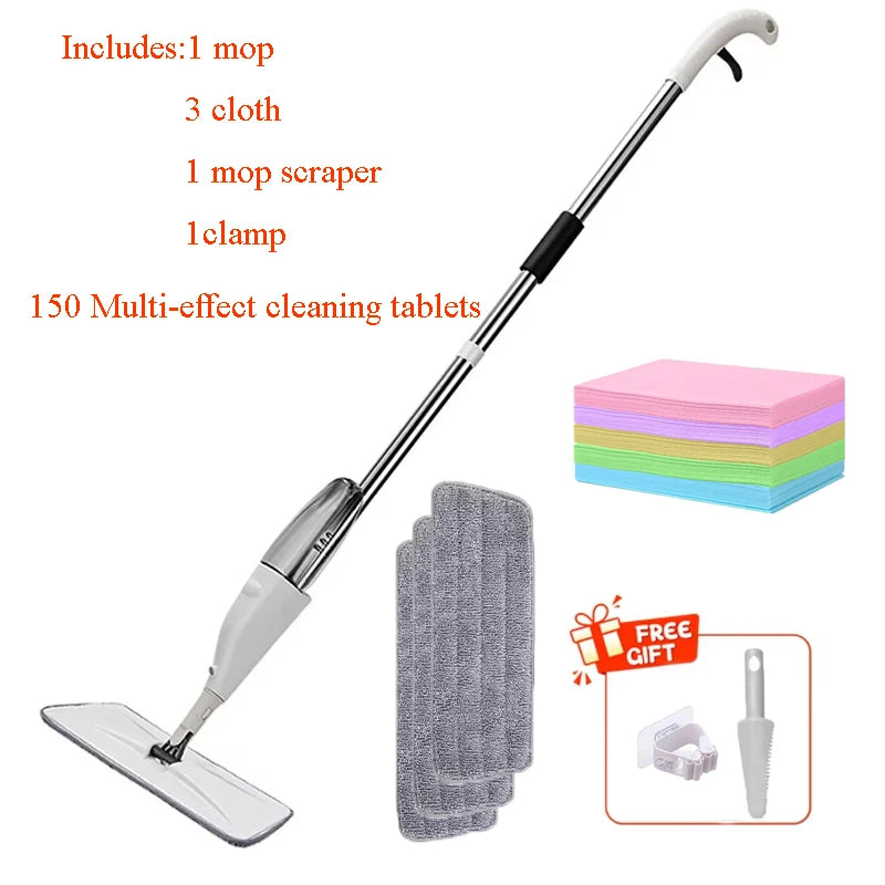Spray Mop with Reusable Microfiber Pads