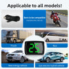 Smart GPS speedometer with large green LED display shown in various vehicle contexts including a truck, bus, new energy vehic