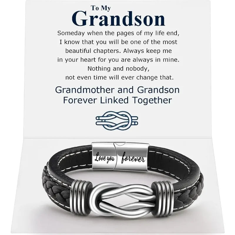 Infinity Knot Leather Bracelet for Men
