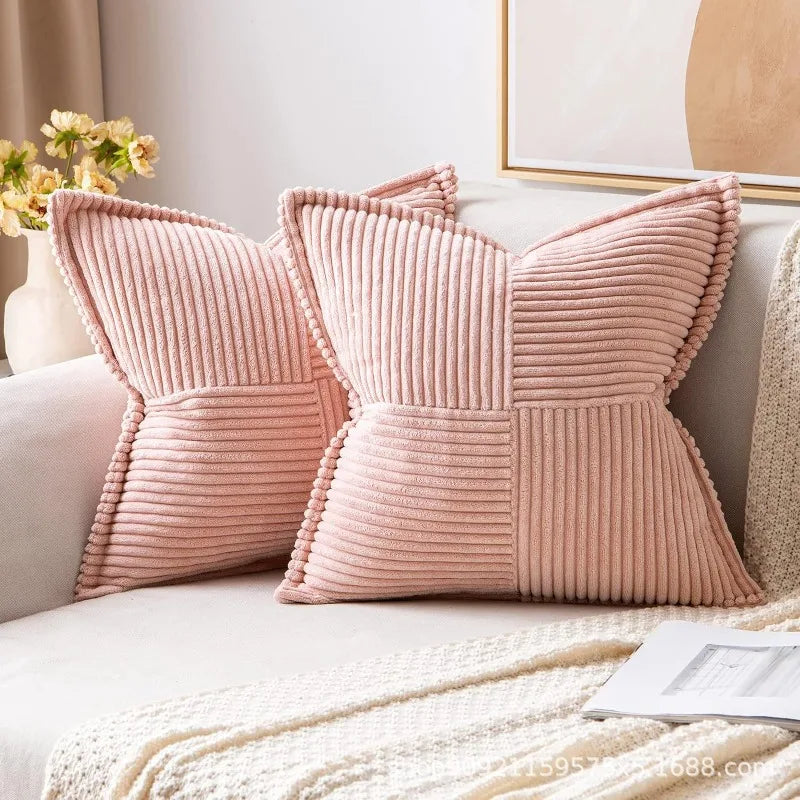 Corduroy Lumbar Pillow Cover for Office and Home