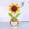 Hand-Crocheted Sunflower in Decorative Pot