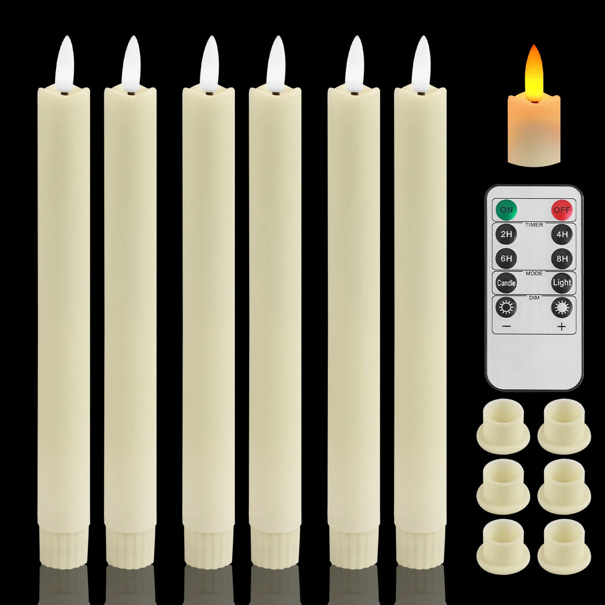 LED Flameless Taper Candles with Remote Control