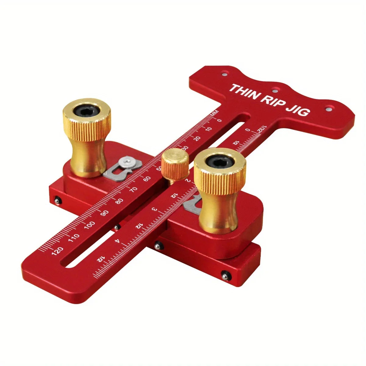 Precision Thin Rip Table Saw Jig with 3-Pulley System