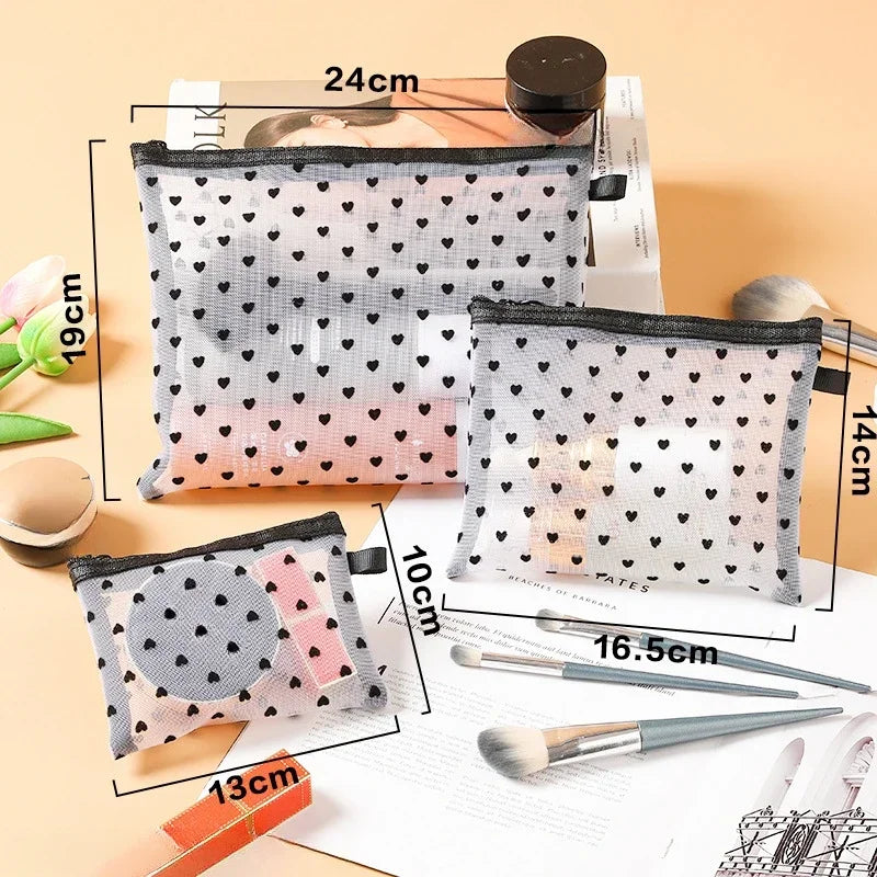 Breathable Mesh Makeup Bag Organizer - Multi-Purpose Travel Toiletry Pouch