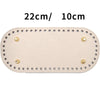 Light beige oval PU leather bag bottom for DIY crochet and knitted bags