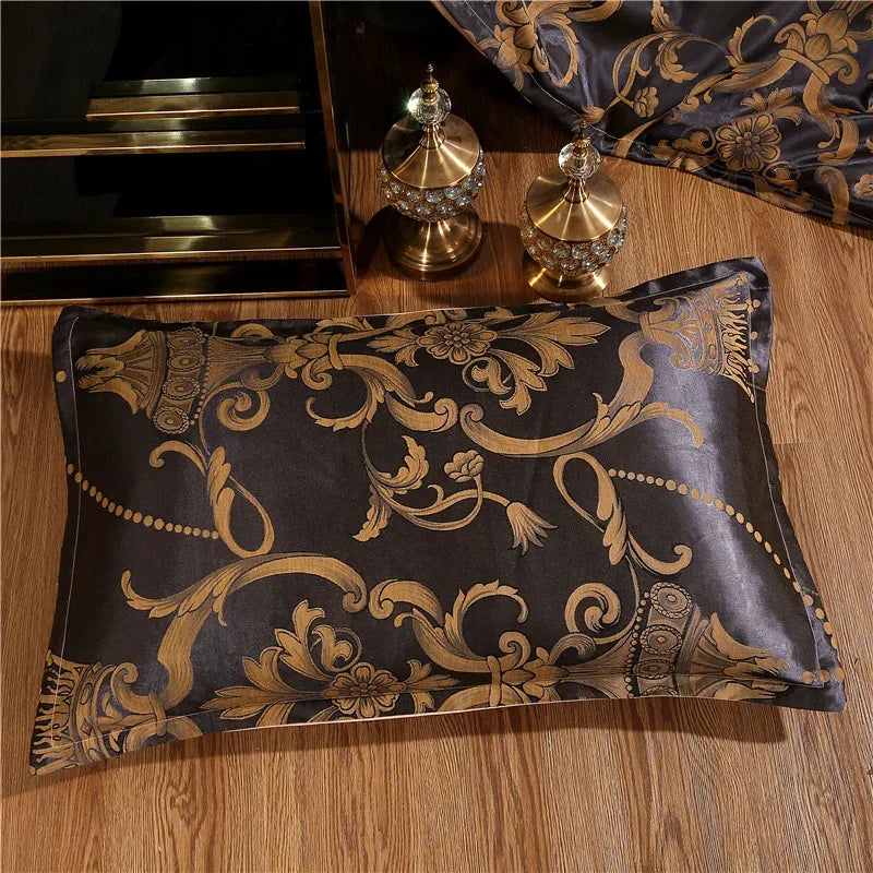 Silver Royal Luxury Duvet Cover Set with Pillowcases