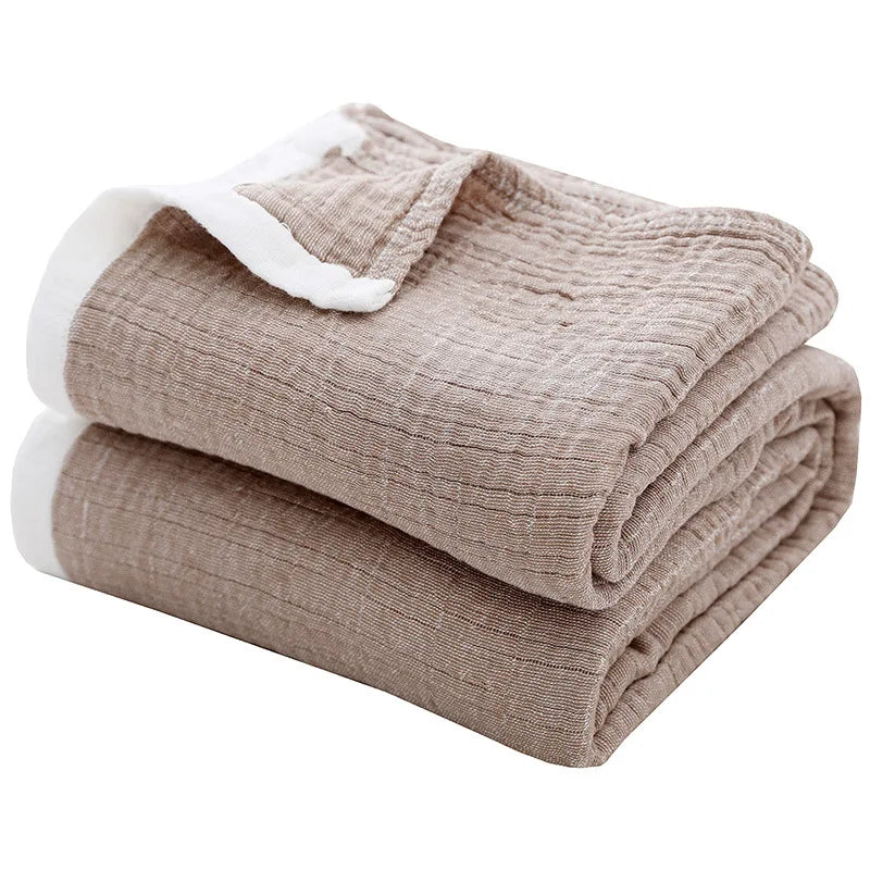 Breathable 4-Layer Cotton Muslin Blanket — Lightweight & Soft for All Seasons