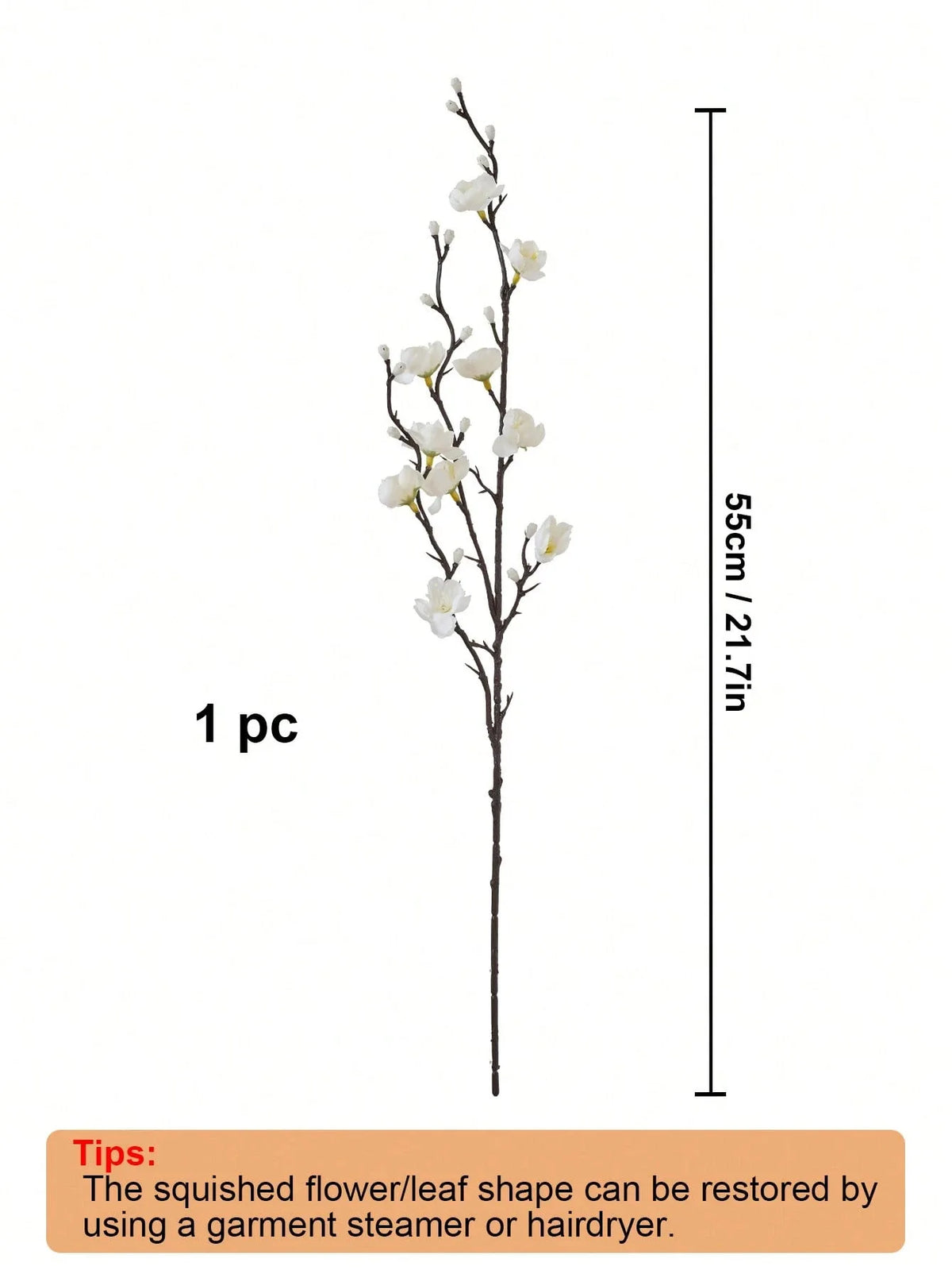 Artificial White Plum Blossom Branch for Chinese Home Décor
