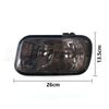 Black rectangular front bumper fog light assembly with dimensions 26cm by 13.5cm