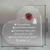 Clear acrylic heart plaque engraved with a red rose and Spanish love message