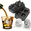 Skull and Diamond Silicone Ice Cube Mold Tray with Lid