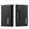 Vintage Leather Trifold Wallet with Magnetic Closure