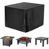 Water-Resistant Fire Pit Cover with Drawstring for Square Pits