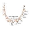 Gold chain accessory featuring starfish and pearl beads for a bohemian style bag chain
