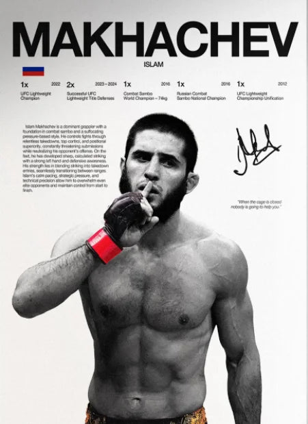 UFC Fighter Canvas Wall Art - MMA Boxing Poster for Gym & Man Cave Decor