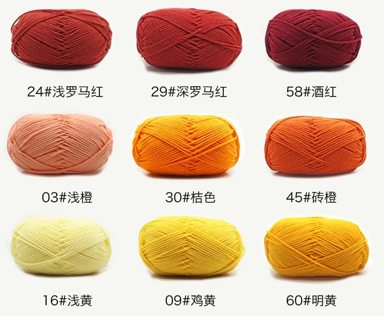 4-Ply Soft Cotton Blend Yarn for Knitting and Crochet