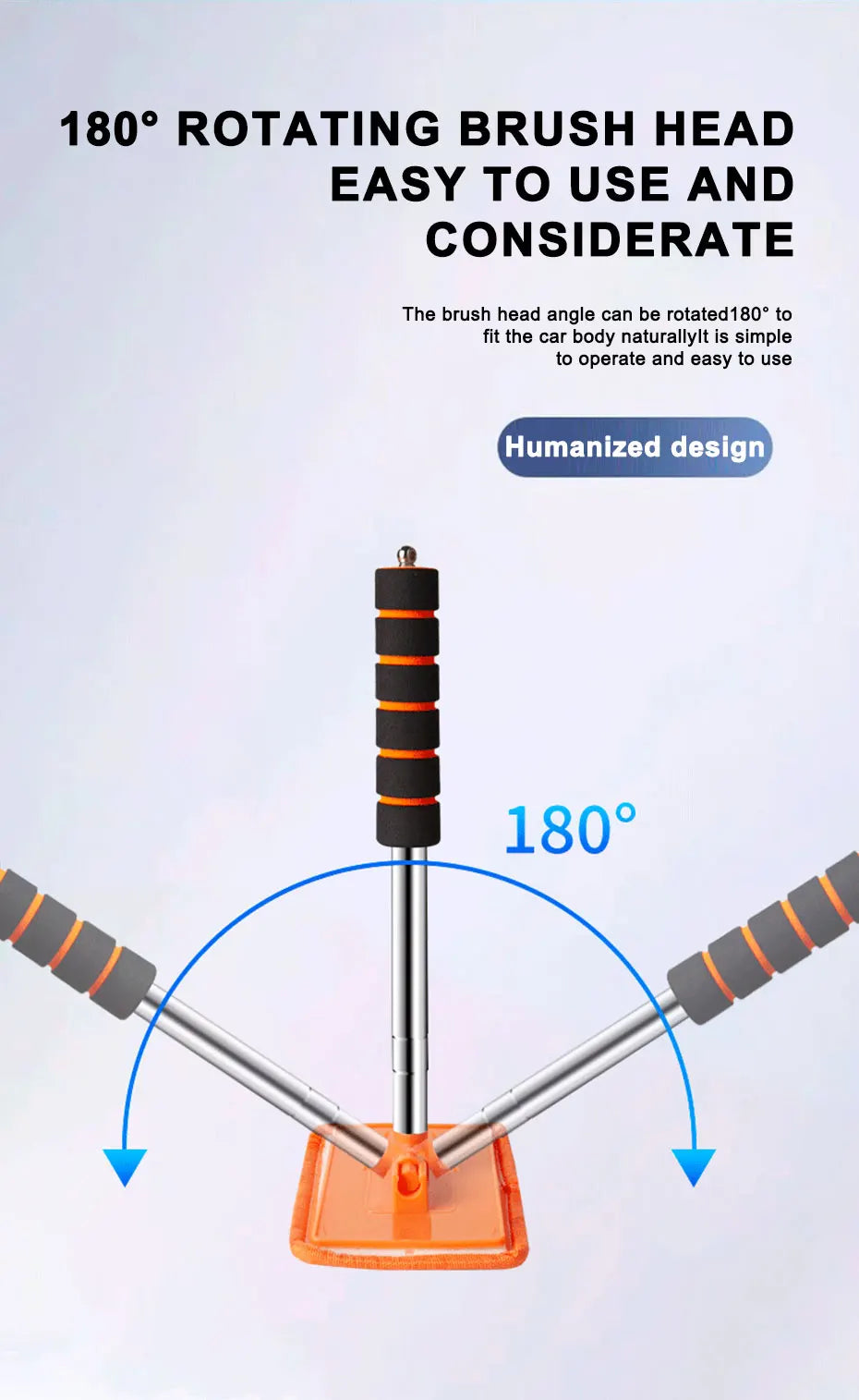 Telescopic Windshield Cleaning Brush with Soft Absorbent Head