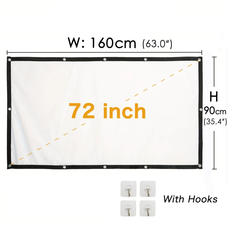 Pantalla de Proyector Plegable y Portátil - Antirreflejos 16:9