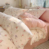 Floral Print 100% Cotton Duvet Cover Set with Two Pillow Shams