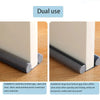 Joint de porte en caoutchouc flexible, vue en coupe, montrant son utilisation pour boucher les interstices sous les portes.