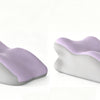 A light purple ergonomic memory foam wedge pillow with a contoured shape and detachable head rest.