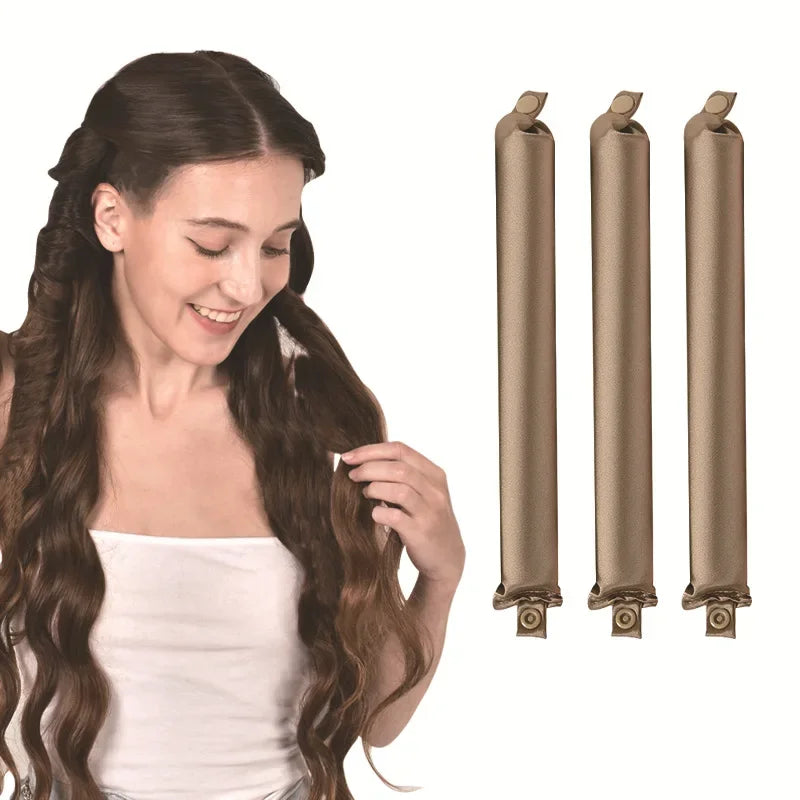 Heatless Satin Hair Curlers for Overnight Styling