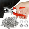 Snap Button Kit with Pliers – 100 Sets of Metal Fasteners for Sewing and Crafts