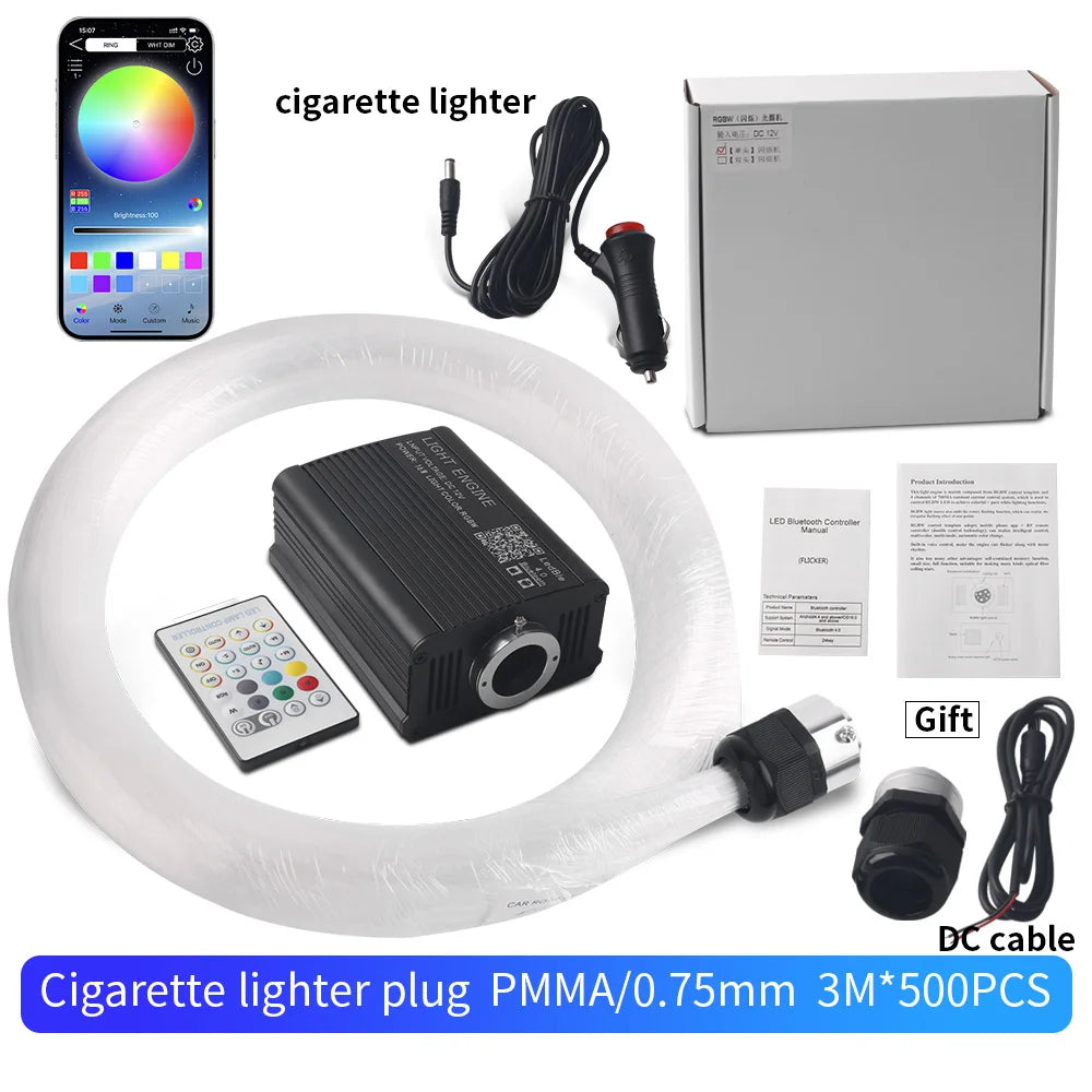 16W Starry Sky Fiber Optic Car Ceiling Light with Music Sync