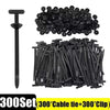 A set of 300 self-locking nylon cable tie buckles and clips for various repairs