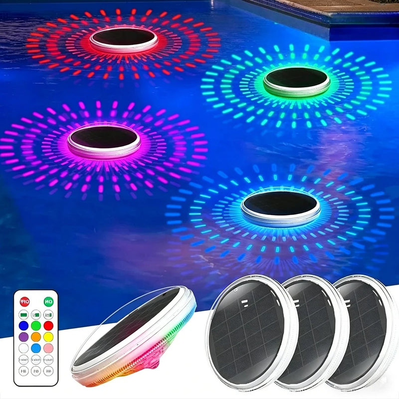 Solar-Powered RGB Pool Light with Remote Control