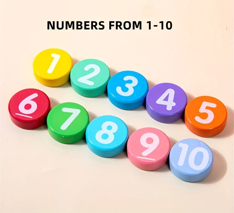 A set of ten colorful numbered cards from one to ten arranged in a row.