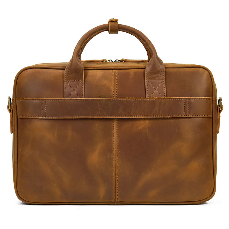 Vintage Genuine Leather Executive Laptop Briefcase