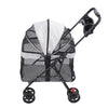 Foldable Pet Stroller with Panoramic Window & Sun Shade